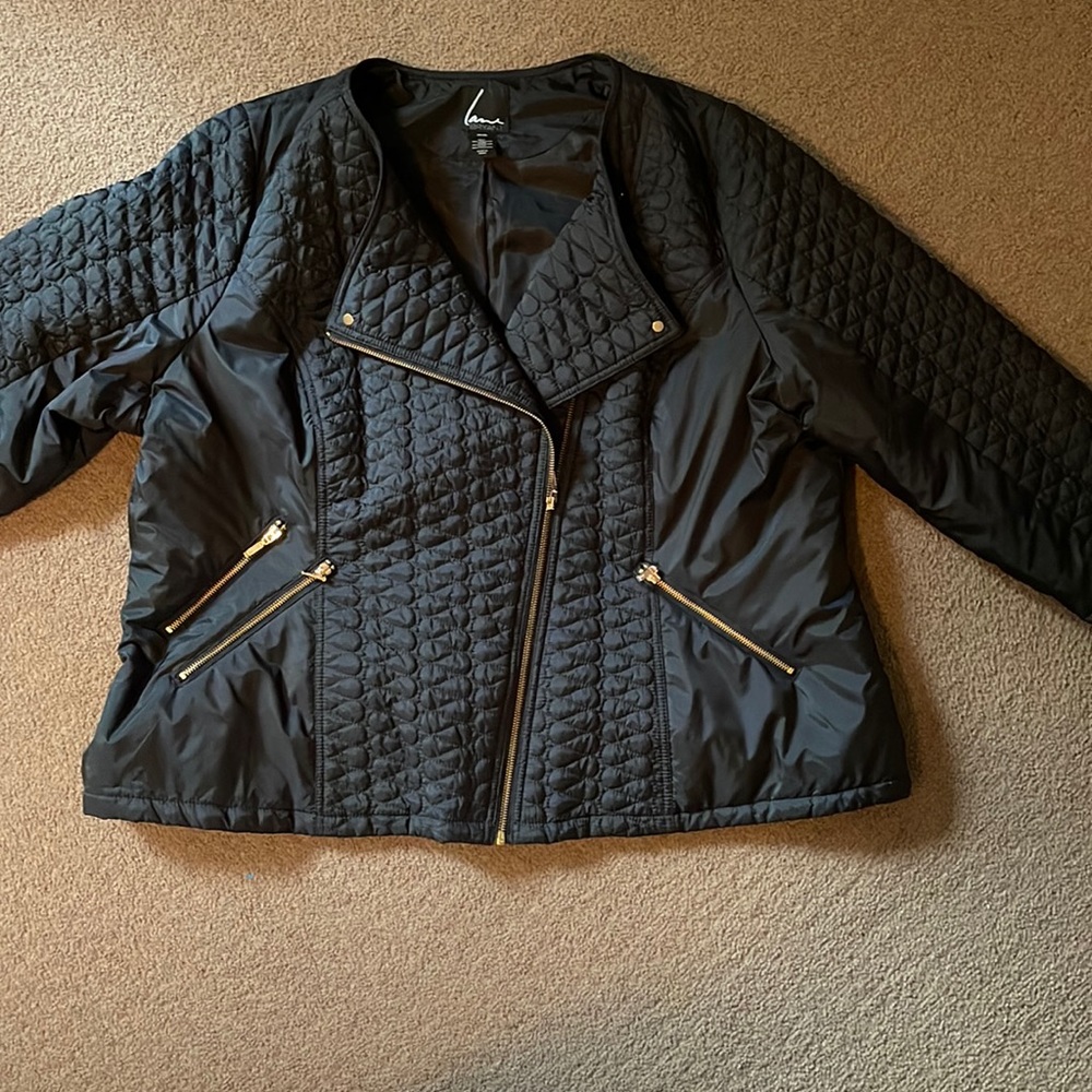 Lane Bryant Nylon quilted moto jacket.